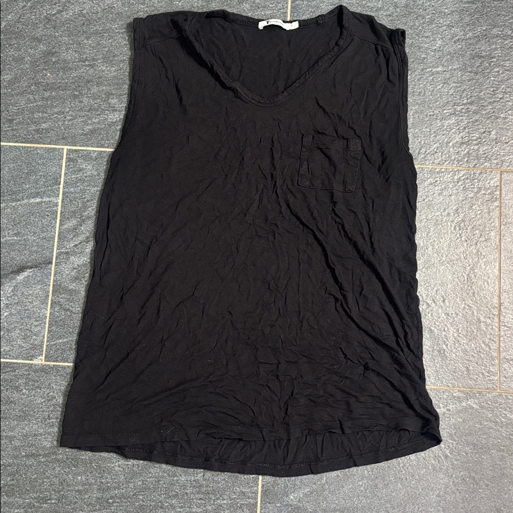 Black Alexander Wang Muscle Tee with front Pocket